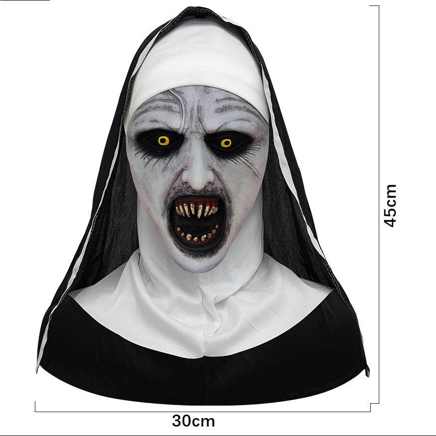 🎃Spooky Qualteus Nun Halloween Mask Latex Handwashable Cosplay Costume Accessory