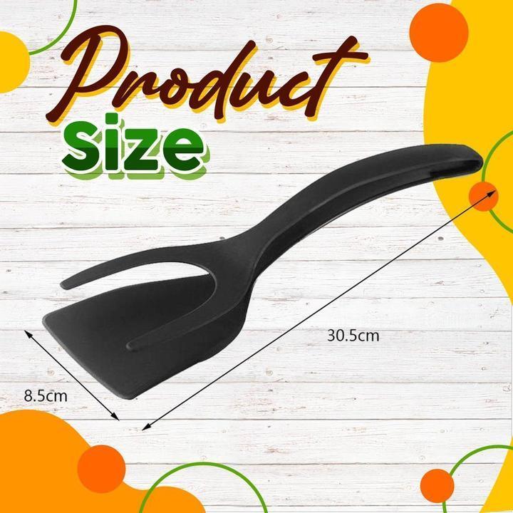 🍳✨Buy 1 Get 1 Free! 2-in-1 Kitchen Spatula Tongs – Food Grade Silicone Tips, Non-Stick, Heat Resistant, Long Handle ✨