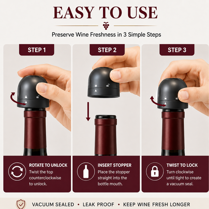 🍷 Premium Vacuum Wine Stopper – Keep Wine Fresh Longer with Airtight Seal