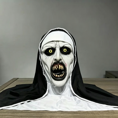 🎃Spooky Qualteus Nun Halloween Mask Latex Handwashable Cosplay Costume Accessory