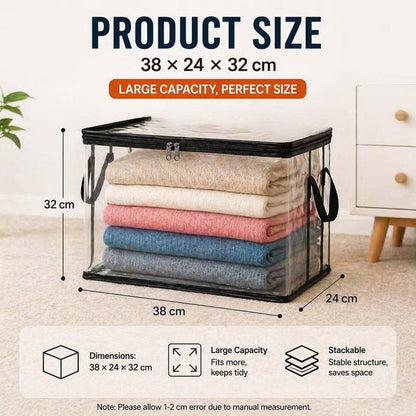 Large Heavy-Duty Thick Clear Storage Bag for Clothes, Moving & Storage