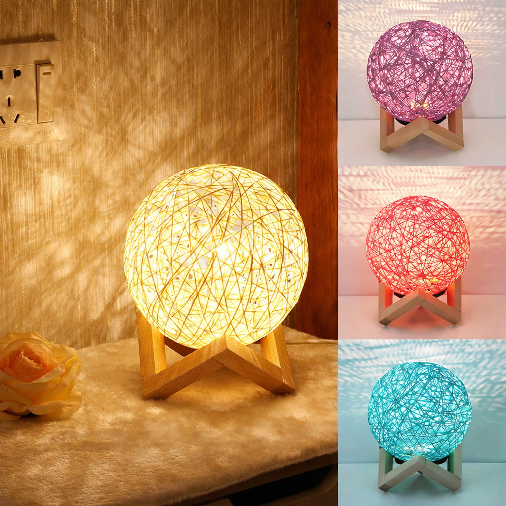Rattan Ball Table Lamp
