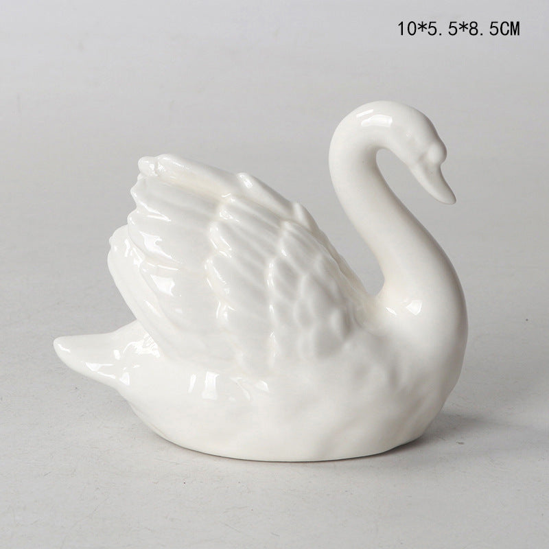 Modern Ceramic Swan Figurine