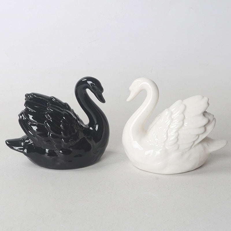 Modern Ceramic Swan Figurine