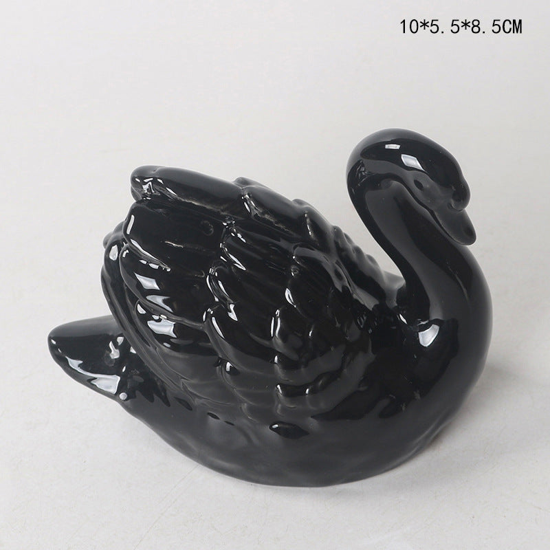 Modern Ceramic Swan Figurine