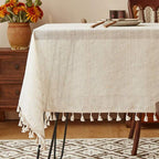 Modern Cream Log Style Dining Table Cover