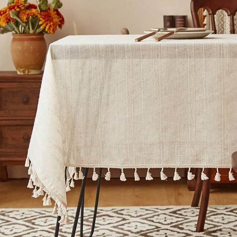 Modern Cream Log Style Dining Table Cover