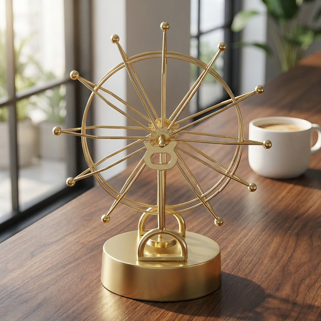 Golden Ferris Wheel Decorative Sculpture
