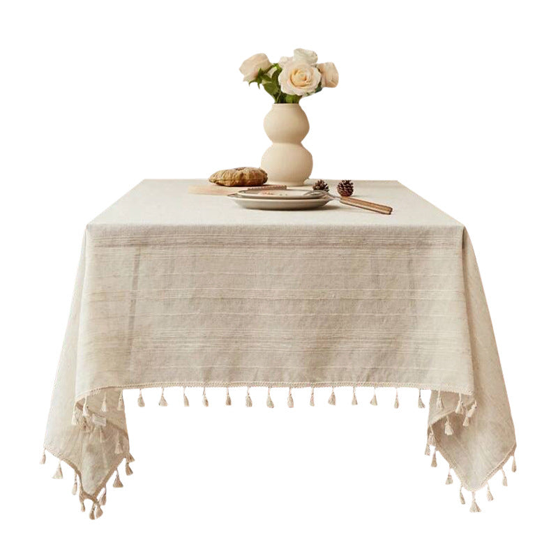 Modern Cream Log Style Dining Table Cover